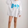 Oversized-Sweatshirt mit Rundhalsausschnitt in Grau meliert Oversized-Sweatshirt mit Rundhalsausschnitt in Grau meliert