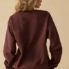 Oversized-Sweatshirt mit Rundhalsausschnitt in Mahagoni Oversized-Sweatshirt mit Rundhalsausschnitt in Mahagoni