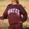 Oversized-Sweatshirt mit Rundhalsausschnitt in Mahagoni Oversized-Sweatshirt mit Rundhalsausschnitt in Mahagoni