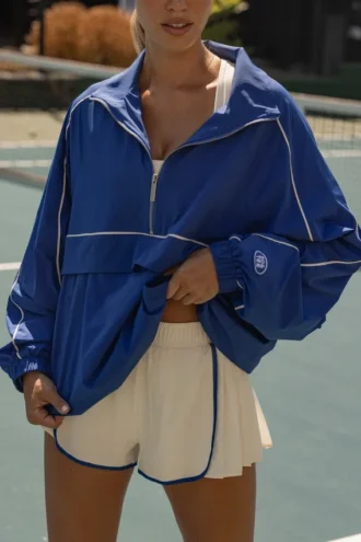 Oversized-Trainingsjacke in Kobalt