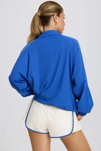 Oversized-Trainingsjacke in Kobalt