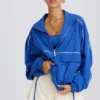 Oversized-Trainingsjacke in Kobalt