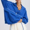 Oversized-Trainingsjacke in Kobalt