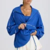 Oversized-Trainingsjacke in Kobalt