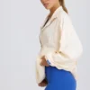Oversized-Trainingsjacke in Weiß