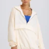 Oversized-Trainingsjacke in Weiß