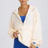 Oversized-Trainingsjacke in Weiß