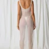 Pacifica Maxikleid mit Perlenverzierung und Cut-outs in Perlweiß Pacifica Maxikleid mit Perlenverzierung und Cut-outs in Perlweiß