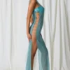 Pacifica Maxikleid mit Perlenverzierung und Cut-outs in Türkis Pacifica Maxikleid mit Perlenverzierung und Cut-outs in Türkis