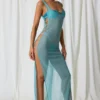 Pacifica Maxikleid mit Perlenverzierung und Cut-outs in Türkis Pacifica Maxikleid mit Perlenverzierung und Cut-outs in Türkis