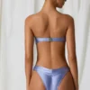 Bandeau-Bikinioberteil mit Süßwasserperlen-Details in Lavendel-Lila Bandeau-Bikinioberteil mit Süßwasserperlen-Details in Lavendel-Lila