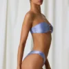 Bandeau-Bikinioberteil mit Süßwasserperlen-Details in Lavendel-Lila Bandeau-Bikinioberteil mit Süßwasserperlen-Details in Lavendel-Lila