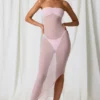 Papeete gerafftes Bandeau-Midi-Kleid in zartem Rosa Papeete gerafftes Bandeau-Midi-Kleid in zartem Rosa
