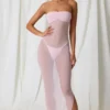 Papeete gerafftes Bandeau-Midi-Kleid in zartem Rosa Papeete gerafftes Bandeau-Midi-Kleid in zartem Rosa