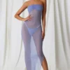 Papeete Midi-Kleid mit Rüschen und Bandeau-Ausschnitt in Lavendel-Lila Papeete Midi-Kleid mit Rüschen und Bandeau-Ausschnitt in Lavendel-Lila