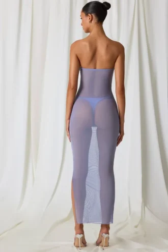 Papeete Midi-Kleid mit Rüschen und Bandeau-Ausschnitt in Lavendel-Lila Papeete Midi-Kleid mit Rüschen und Bandeau-Ausschnitt in Lavendel-Lila