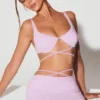 Parma – Verziertes, bügeliges Crop-Top mit Trägern in Lila Parma – Verziertes, bügeliges Crop-Top mit Trägern in Lila
