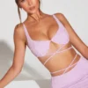 Parma – Verziertes, bügeliges Crop-Top mit Trägern in Lila Parma – Verziertes, bügeliges Crop-Top mit Trägern in Lila