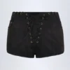 Parva Schnür-Shorts mit mittlerer Leibhöhe in Schwarz Parva Schnür-Shorts mit mittlerer Leibhöhe in Schwarz