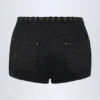 Parva Schnür-Shorts mit mittlerer Leibhöhe in Schwarz Parva Schnür-Shorts mit mittlerer Leibhöhe in Schwarz