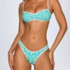 Pasyon Bandeau-Bikinioberteil in Blau mit Multicolor-Print