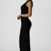 Persephone – Verziertes, asymmetrisches Cut-Out-Kleid in Schwarz Persephone – Verziertes, asymmetrisches Cut-Out-Kleid in Schwarz