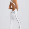 Petite Soft Active Jumpsuit mit offenem Rücken in Weiß Petite Soft Active Jumpsuit mit offenem Rücken in Weiß