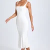 Petula Midaxi-Kleid mit Spitzenbesatz in Weiß