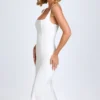 Petula Midaxi-Kleid mit Spitzenbesatz in Weiß