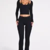 Philippa Modal-Hose mit mittlerer Leibhöhe und ausgestelltem Bein in Schwarz Philippa Modal-Hose mit mittlerer Leibhöhe und ausgestelltem Bein in Schwarz