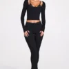 Philippa Modal-Hose mit mittlerer Leibhöhe und ausgestelltem Bein in Schwarz Philippa Modal-Hose mit mittlerer Leibhöhe und ausgestelltem Bein in Schwarz