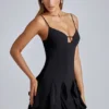 Piera A-Linien-Minikleid mit Rüschen in Schwarz
