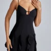 Piera A-Linien-Minikleid mit Rüschen in Schwarz