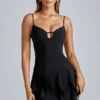 Piera A-Linien-Minikleid mit Rüschen in Schwarz