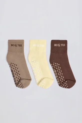 Pilates-Socken-Set in Mocha Multi