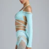 Pixie Embellished Cropped Shrug in Eisblau Pixie Embellished Cropped Shrug in Eisblau