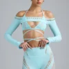 Pixie Embellished Cropped Shrug in Eisblau Pixie Embellished Cropped Shrug in Eisblau
