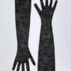 Poe-Spitzenhandschuhe in Schwarz