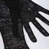 Poe-Spitzenhandschuhe in Schwarz