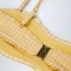 Portbou Bandeau-Bikinioberteil mit Rüschen in gelbem Gingham Portbou Bandeau-Bikinioberteil mit Rüschen in gelbem Gingham