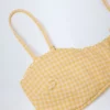 Portbou Bandeau-Bikinioberteil mit Rüschen in gelbem Gingham Portbou Bandeau-Bikinioberteil mit Rüschen in gelbem Gingham
