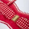 Portbou Bandeau-Bikinioberteil mit Rüschen in rotem Gingham