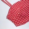 Portbou Bandeau-Bikinioberteil mit Rüschen in rotem Gingham