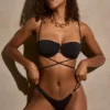 Positano Bikinioberteil mit mehreren Trägern und Bügeln in Schwarz Positano Bikinioberteil mit mehreren Trägern und Bügeln in Schwarz