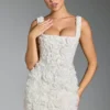 Posy Minikleid mit Blumenapplikationen, quadratischem Ausschnitt und Korsett-Optik in Weiß Posy Minikleid mit Blumenapplikationen, quadratischem Ausschnitt und Korsett-Optik in Weiß
