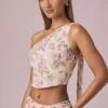 Rae Ein-Schulter-Oberteil mit Schaldetail im Primrose-Blumenprint