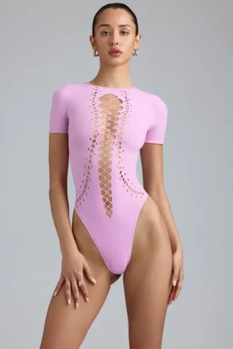 Raine Bodys mit Schnürung in Violett-Rosa