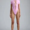 Raine Bodys mit Schnürung in Violett-Rosa