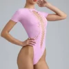 Raine Bodys mit Schnürung in Violett-Rosa