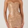 Rania Minikleid mit Cut-outs und Verzierungen in Gold Rania Minikleid mit Cut-outs und Verzierungen in Gold